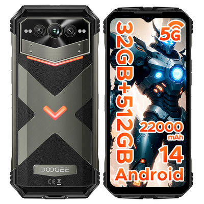 DOOGEE VMAX PRO Outdoor Handy 5G 32GB+512GB Android 14 Smartphone 22000mAh 120Hz