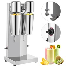 180W Double Head Electric Milkshake Mixer 800ml Stainless Steel 2 Speed