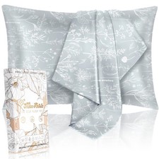 2 Pack Mulberry Silk Pillowcases - 19 Momme Cooling Silk Pillow Cases, Standa...
