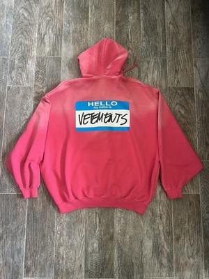 Vetements Pink Hello My Name Is Zip Hoodie XS | eBay