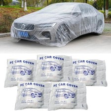 5 Pack Clear Plastic Disposable Car Cover Temporary Universal Rain Dust Garage 5 Pack Clear Plastic Disposable Car Cover Temporary Universal Rain Dust Garage