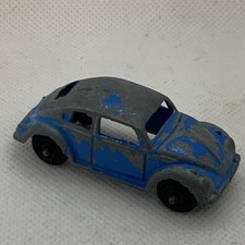 Vintage Volkswagen Bug Car Blue USA Tootsie Toy VW Diecast 2.25" 1:64 Vehicle