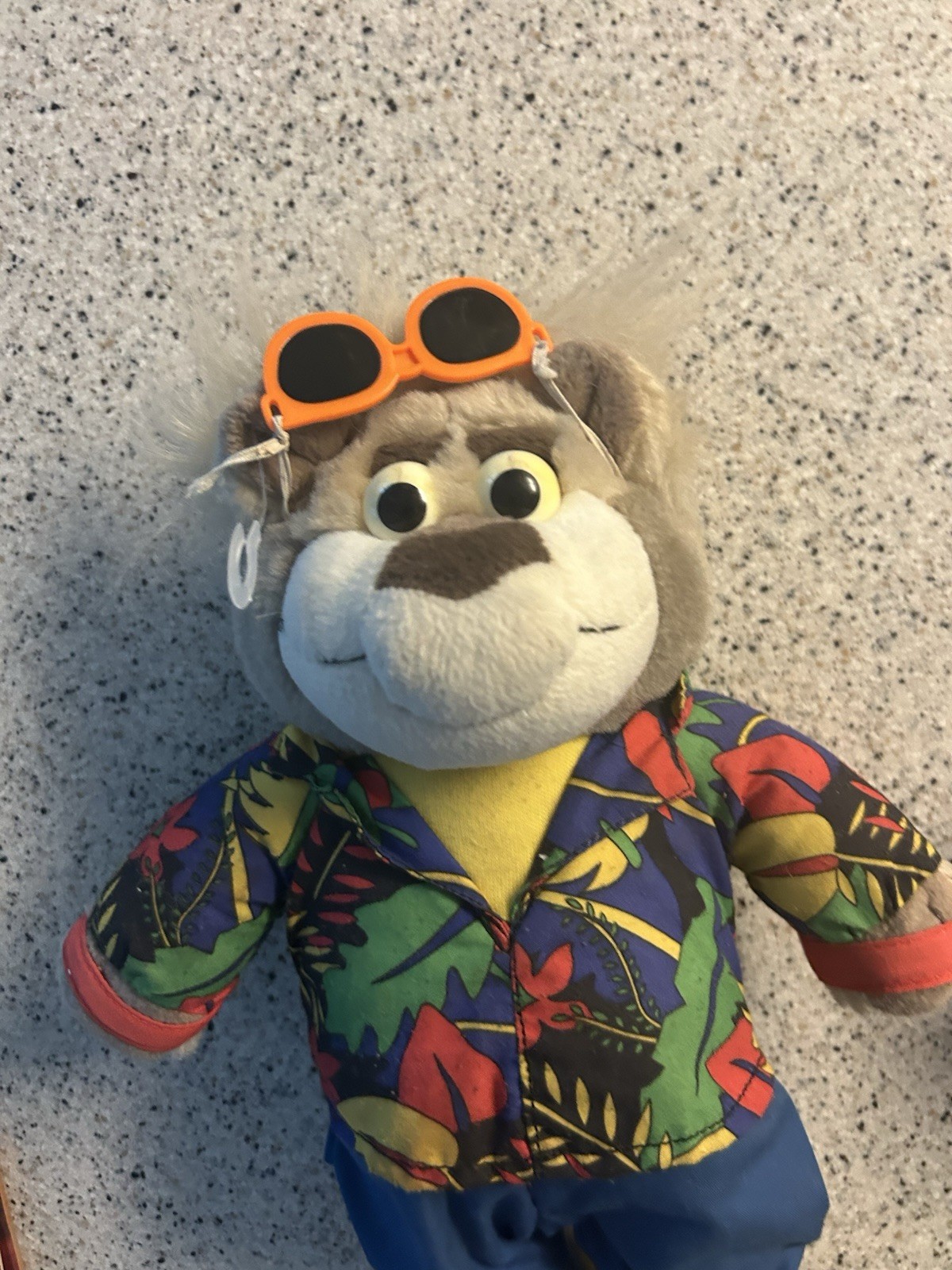 1998 Mattel Bubba On Board Talking Bear Hawaiian Shirt Plush 13" TESTED WORKS