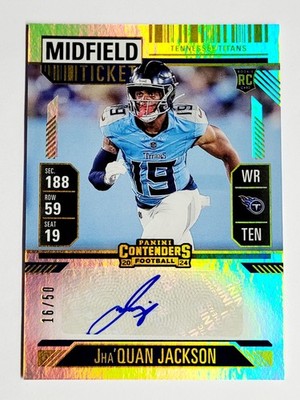 2024 Panini Contenders Jha'Quan Jackson RC Midfield Ticket /50 SP Auto #204