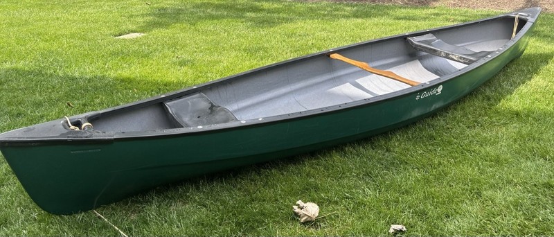 Genuine “Old Town” 14’ 7” Model Guide Canoe And Paddles
