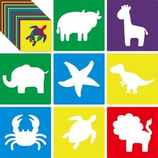 24 PCS Animal Stencils Kids 8 Inch Large Reusable Painting Templates Craft