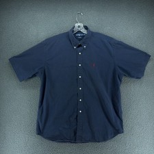 Polo Ralph Lauren Blake Button Down Shirt Men XL Blue Cotton Short Sleeve