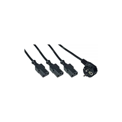InLine Cavo alimentazione sdoppiato (Y-Form), Spina Schu.ko CEE-7/7 a 3x Presa I