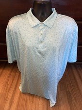 Peter Millar Summer Comfort Mens Size XXL Light Turquoise AOP Polo Shirt