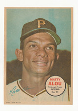 Matty Alou 1967 Topps BASEBALL Pin up POSTER Insert #29 Pittsburgh Pirates