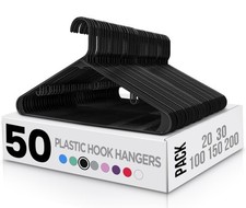 Utopia Home Plastic Hangers 50 Pack - Clothes Hanger with Hooks - Durable 