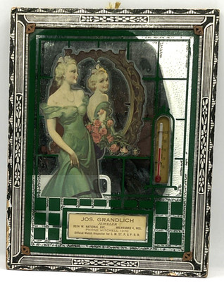 Joseph Grandlich Jeweler Milwaukee WI Advertising Mirror Thermometer Promotional