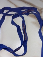 Louis Vuitton Embossed 1.75 Yards Ribbon Orange Blue 0.5  New From USA Authentic