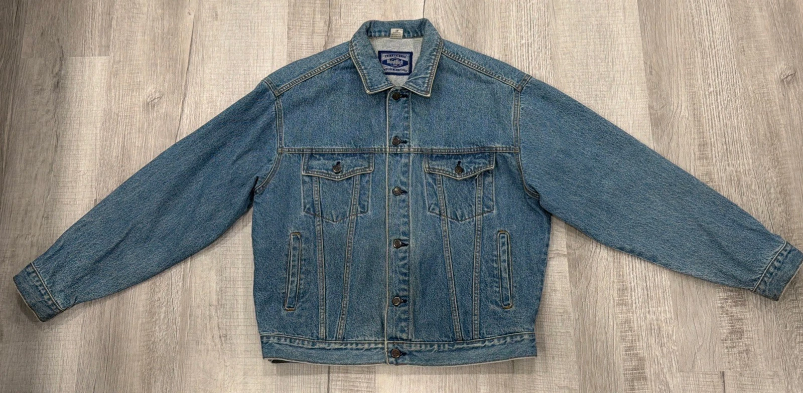 Vtg Hard Rock Cafe Jacket Mens L Denim Chicago Embroidered 90s Save The Planet - product detail image 4