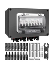 Solar Panel Disconnect Switch 4 String 32 Amp DC Circuit Breaker Box, Waterpr...