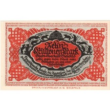 [#293438] Germany, Bielefeld, 10 Millionen Mark, 1923-09-09, UNC