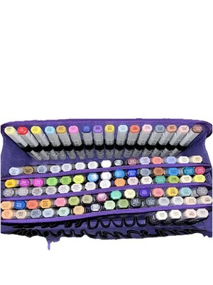 95 PIECE COPIC Artist Sketch Set Brush And Chisel Tip With Case **LIGHTLY USED**
