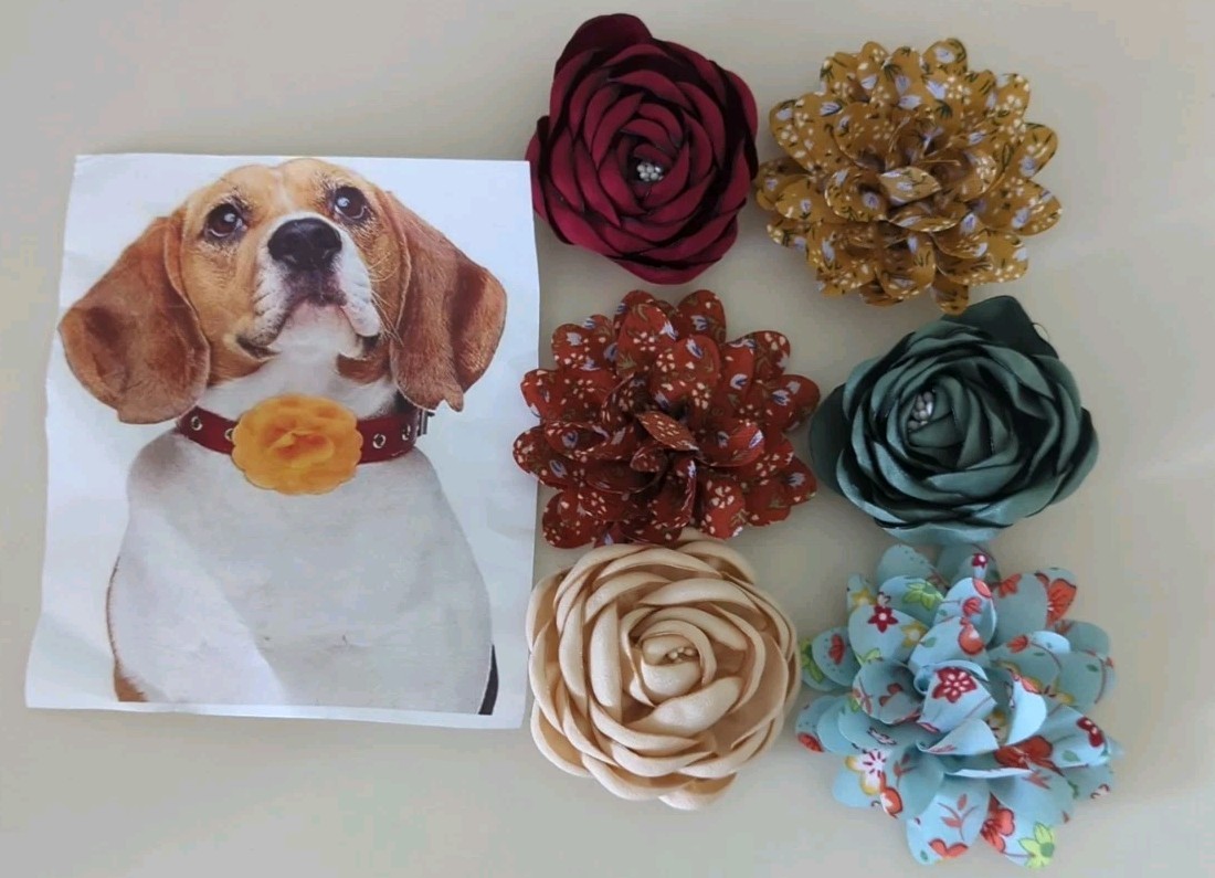 NUOVO 6 Pezzi Collare PET Cane Gatto Fiocchi Fiori Decorazioni Accessori