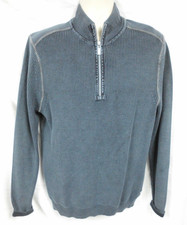 Tommy Bahama Men's Sweater 1/4 Zip Pullover Blue Long Sleeve Size Medium