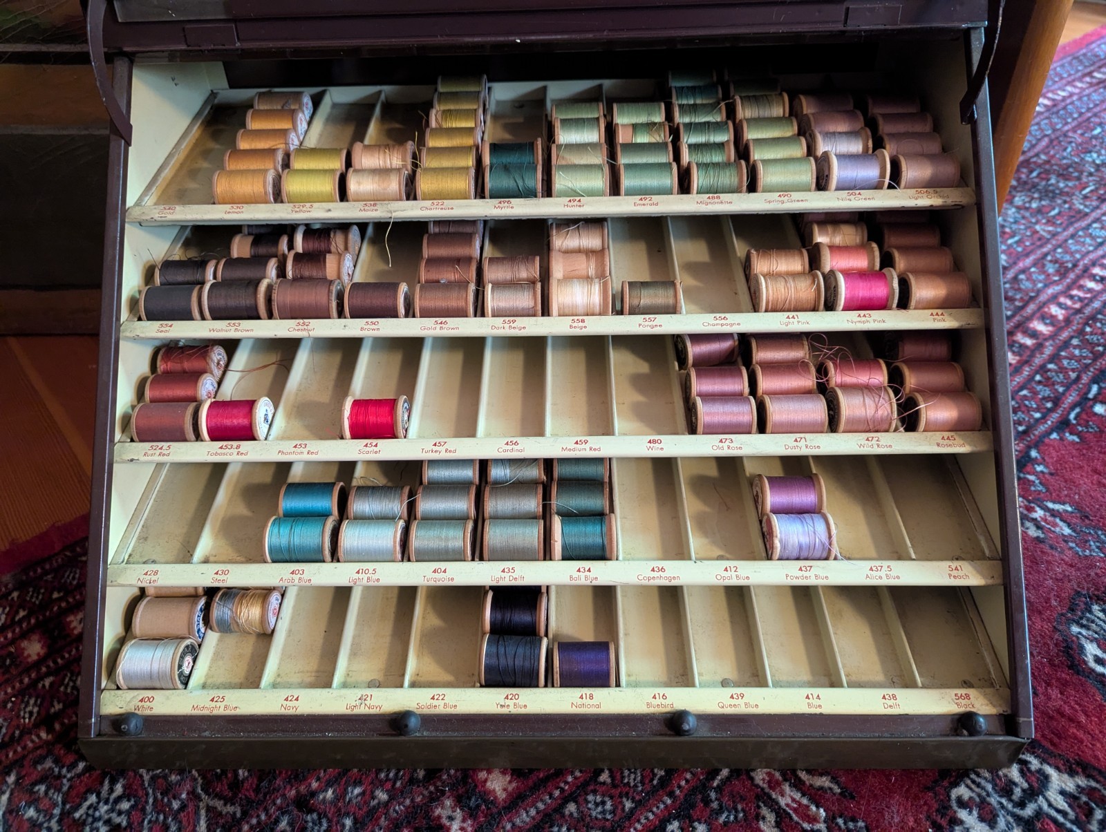 Vintage Star Mercerized Sewing Thread Spool Advertising Display Cabinet