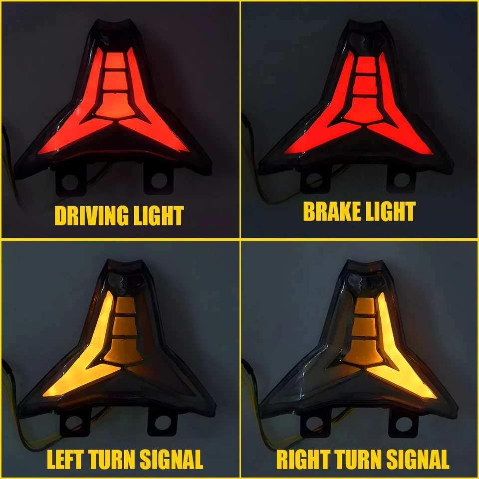 1/2SET Integrated LED Tail Light Signal For 2019-23 KAWASAKI Ninja ZX-10R ZX-6R - Image 3 of 4