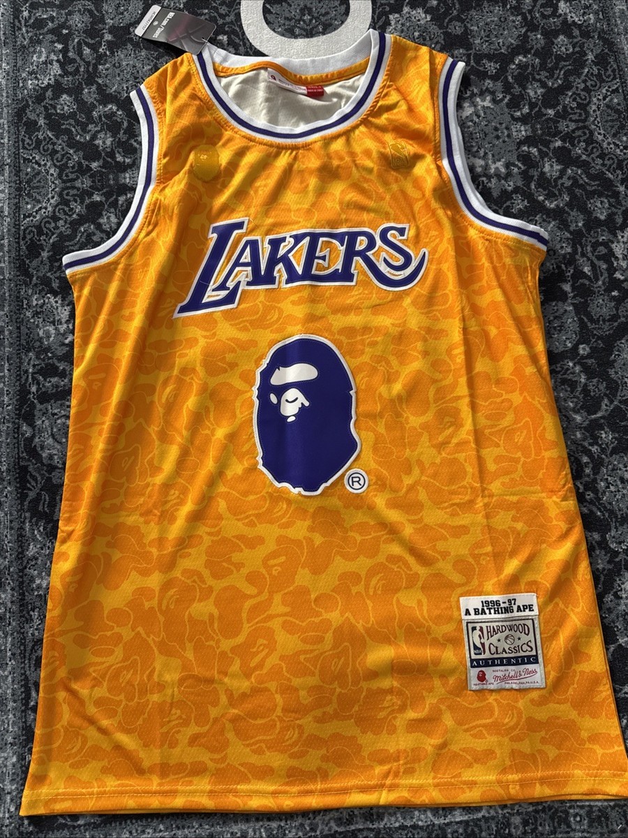 Lakers BAPE迷彩ジャージ93番 L Mitchell & Ness NBA Lakers BAPE #93 A Bathing Ape Jersey Size L