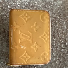 Louis Vuitton Beige Zip-Around Women's Wallet Logo Credit Card Folding