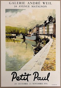 Paul PETIT - Affiche originale d'exposition en lithographie, la Galerie André Weil, Paris - vue 1 sur 5