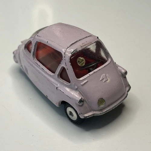 Corgi Heinkel Trojan Bubble Car Pink, Red Interior Spun Hubs 233 Vintage 1962-72