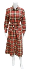 Ralph Lauren Plaid Shirt Dress NWT 6 RED Tartan Belted Preppy
