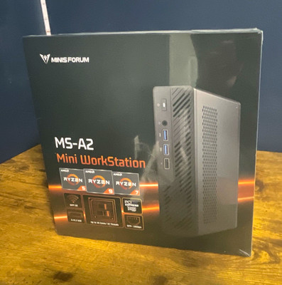 MINISFORUM MS-A2 7945 Ryzen Mini PC Workstation Black Desktop.