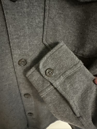 Men’s Polo Ralph Lauren Double Knit Mesh Gray Button Shirt Jacket Size M - Picture 4 of 11