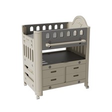 Baby Changing Table with Storage Nursery Infant Diaper Changing Station on Wheel