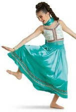 Dance Costume Weissman 11236 Intermediate Child Teal Jazz Theater