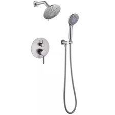 Single Handle 4-Spray round Shower Faucet 2.5 Gpm with Detachable Handheld Showe