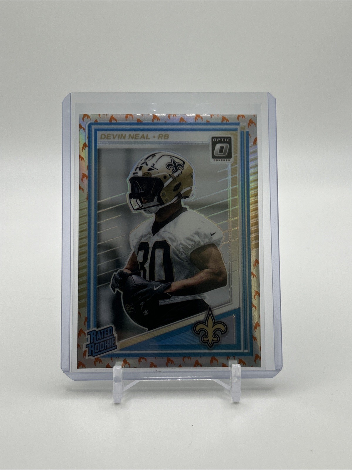 2025 Panini Optic Devin Neal Fire Emoji Rated Rookie #282