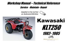 Kawasaki KLT250 KLT 250 Service Repair Workshop Manual USB 1982 - 1985
