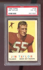 1959 Topps #155 Jim Taylor ROOKIE RC PSA 4 Graded Football Card NFL Packers. rookie card picture