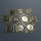 LOT OF 10 1961 PROOF FRANKLIN HALF DOLLAR 90 PERCENT SILVER COINS IN CELLO