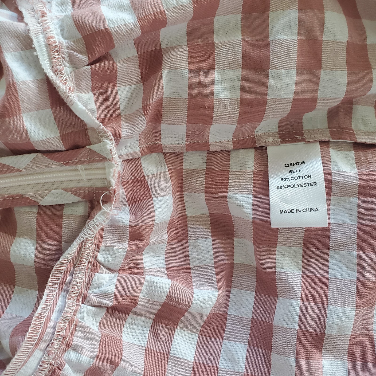 Hunter Bell Virginia Dress Rosette Check Sz S Pink  Mauve Eyelet Ruffle Gingham