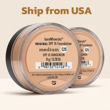 bareMinerals Original Foundation SPF 15 Medium C25 8g Loose Powder Makeup 2 Pack