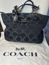 Coach Tribeca Madison Tote Jacquard/Patent Leather w/ Branded Dust Bag GUC