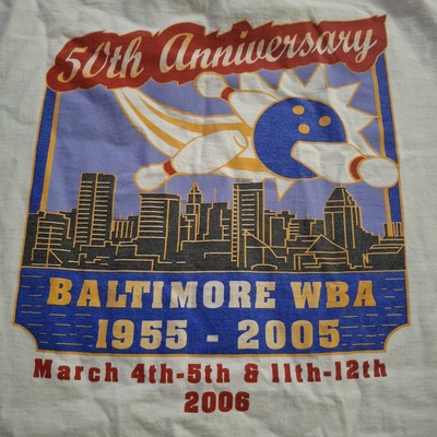 Vintage WBA Bowling 50th Anniversary Baltimore MD TShirt Mens XL