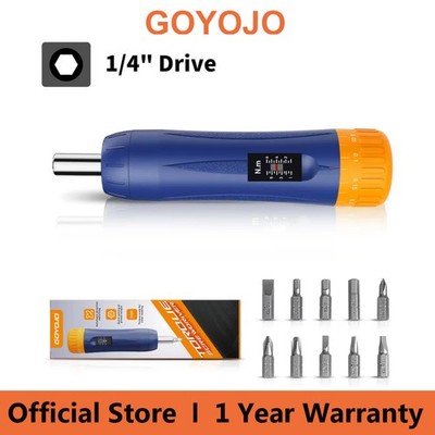 GOYOJO Torque Screwdriver 1/4'' Drive l 1-6 Nm Precision Torque Wrench Tools Set
