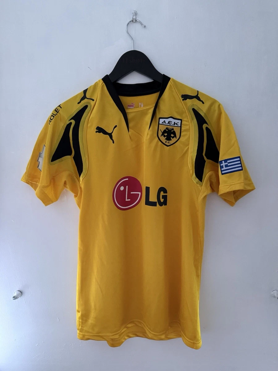 Maillot Vintage AEK Athens FC 2007/08 - Domicile - Puma - Taille M Homme - Jaune