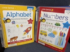 Little Genius Write and Wipe Learning Set Of 2: Alphabet 4-5  Numbers 5-6