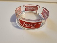Rare Coca-Cola  Glass Ashtray. Coke Red And White Logo.