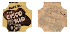 1950s Cisco Kid Western Bread End Ad Label