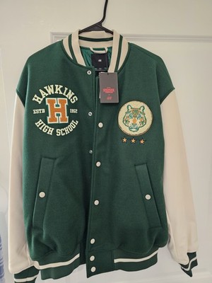 New w/ Tags H&M x Stranger Things Hawkins Tigers Varsity Letterman Jacket Sz L