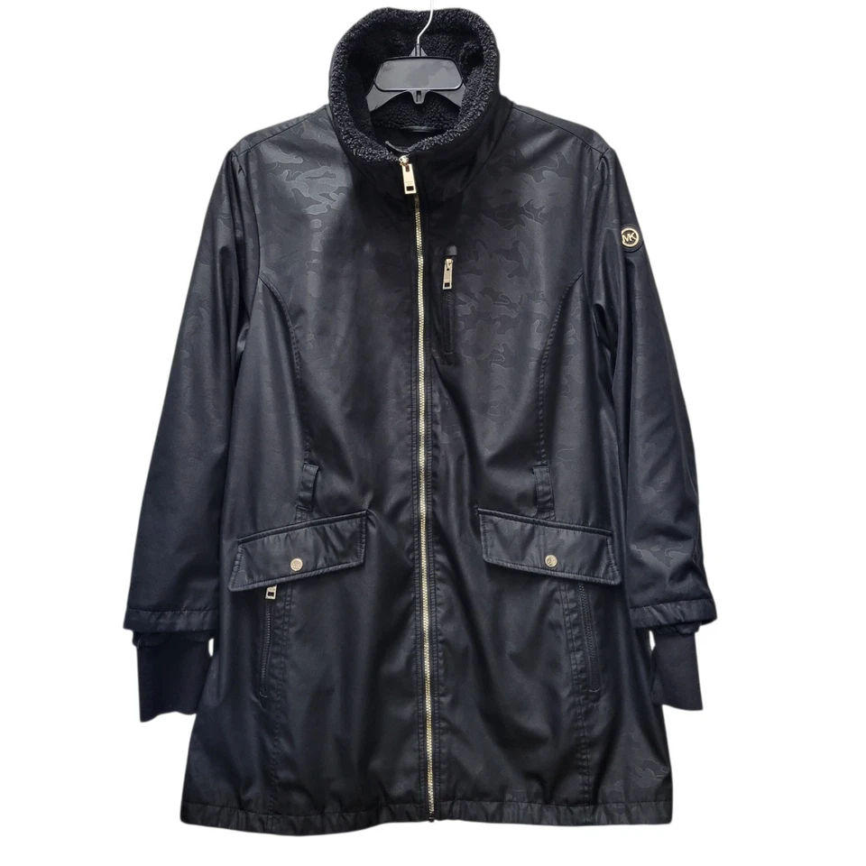 Chaqueta forrada manga larga cremallera completa ribete cuello polar resistente al agua MICHAEL KORS Foto 3 de 4